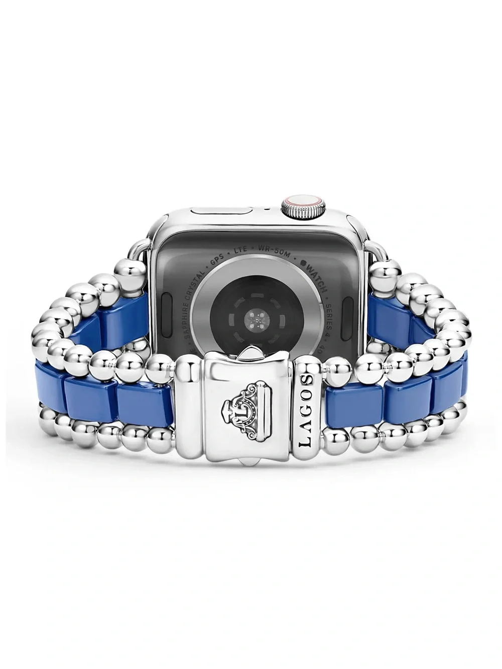 LAGOS Sterling Silver & Blue Ceramic Apple Watch Band